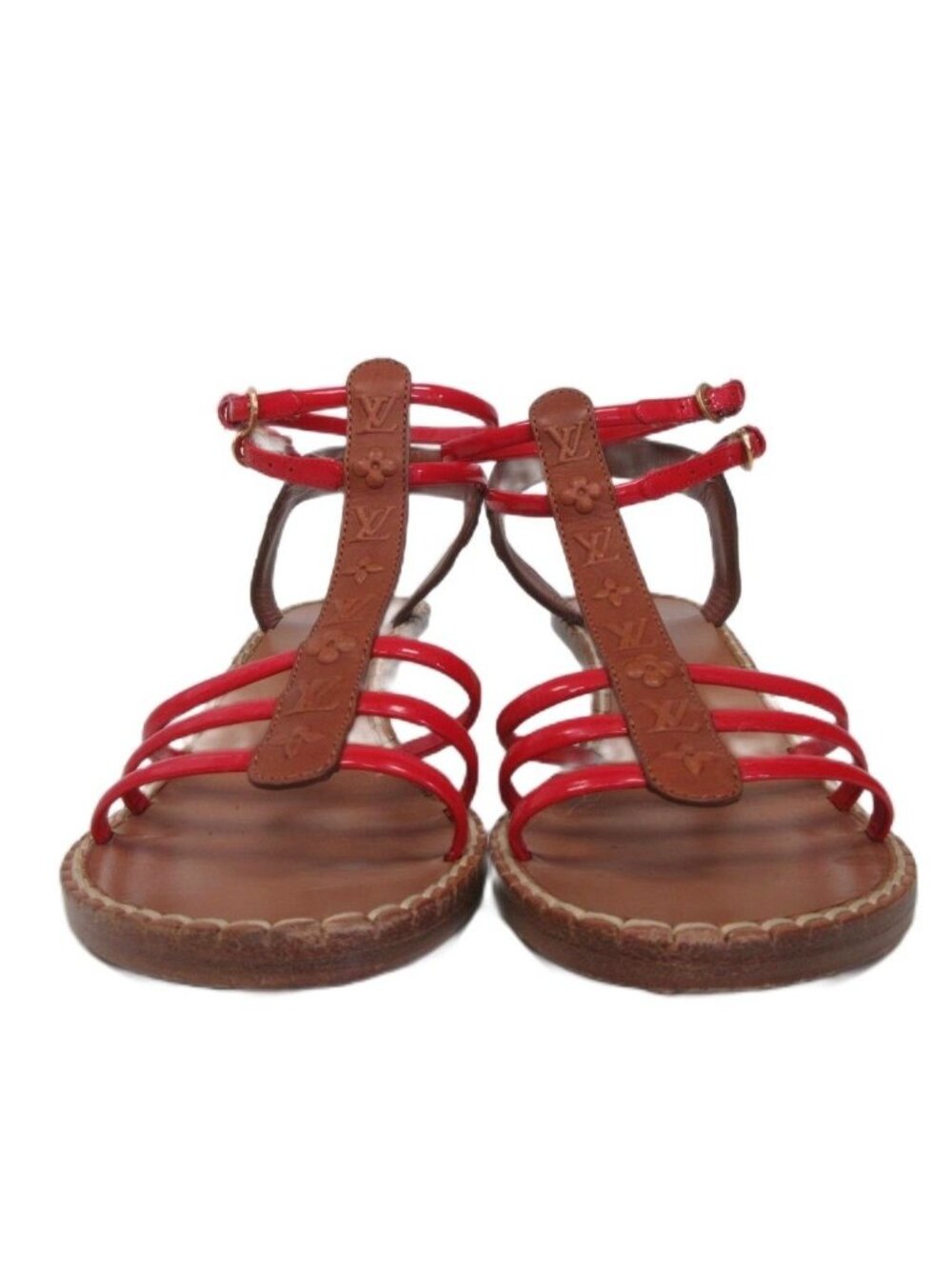 Louis Vuitton Monogram Wedge Sole Sandals Ankle Strap - Picture 3 of 8